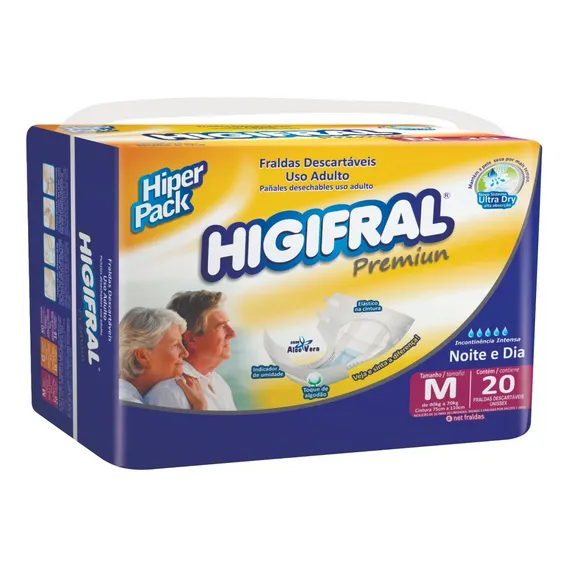 Fralda Higifral Premium Tamanho M Com 20 Fraldas Foto 1
