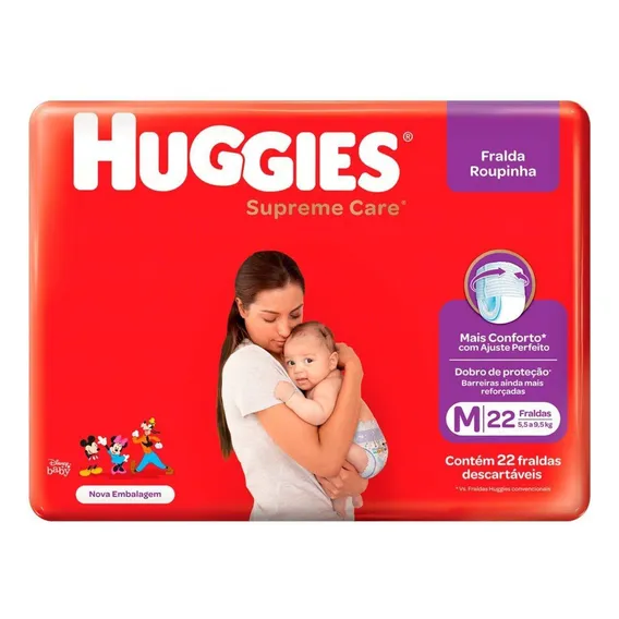 Fralda Huggies Roupinha Supreme Care M 22 Unidades Foto 1