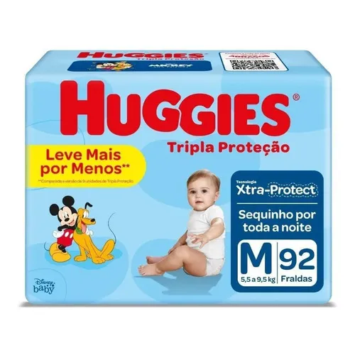 Fralda Huggies Tripla Proteção M - 92 Fraldas Foto 1