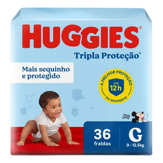 Fralda Huggies Tripla Proteção G 36 unidades Foto 1