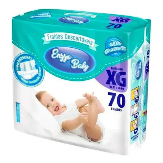 Fralda Infantil Enzzo Baby Híper Xg Com 70 Unidades Foto 1