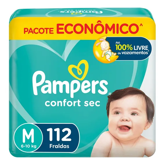 Fralda Pampers Confort Sec M 112 Unidades Foto 1