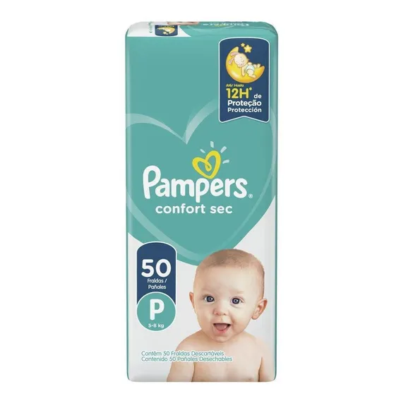 Fralda Pampers Confort Sec P 50 unidades Foto 1