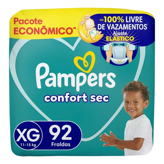 Fralda Pampers Confort Sec XG 92u Foto 1