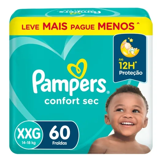 Fralda Pampers Confort Sec XXG 60 unidades Foto 1