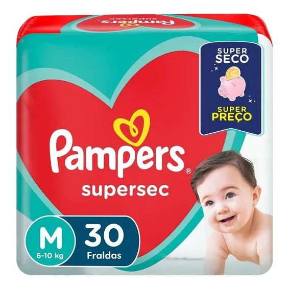 Fralda Pampers Supersec Tamanho M 30 Unidades Foto 1