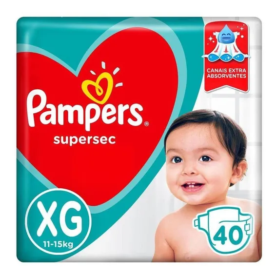 Fralda Pampers Supersec Tamanho Xg Com 40 Unidades Foto 1