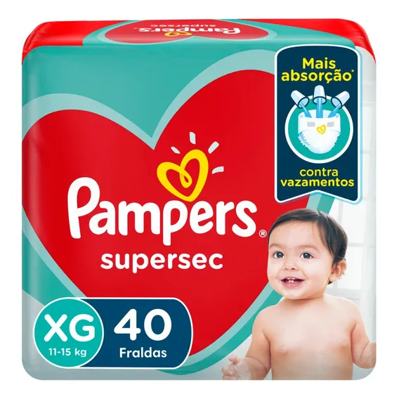 Fralda Pampers Supersec Xg 40 Unidades Foto 1