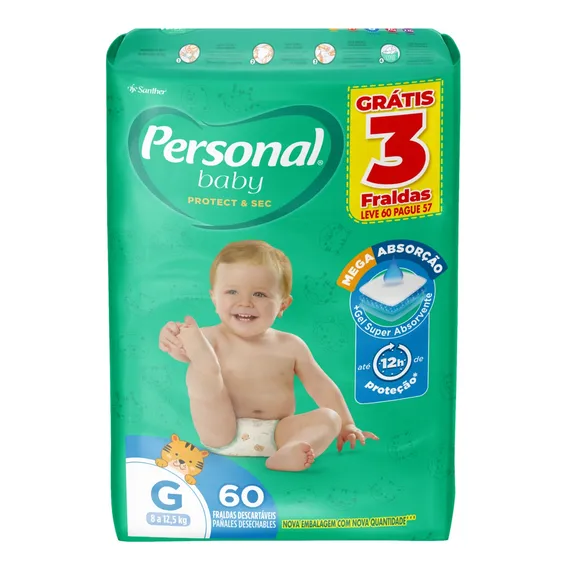 Fralda Personal Soft & Protect Pacote Hiper Tamanho G Foto 1
