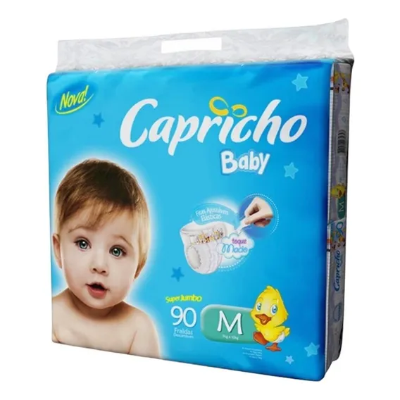 Fraldas Capricho Baby M x 90 unidades Foto 1