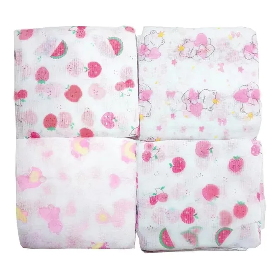 Fraldas De Pano Kit Com 10 Unidades 60x60cm Feminino Foto 1