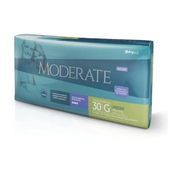 Fraldas Geriátrica Moderate Unissex 3 Tamanhos Tamanho Grande (G) 30 Foto 1