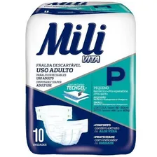 Fraldas para adultos descartáveis Mili Vita Quantidade: 5 Pacotes contendo 10 fraldas (total: 50 fraldas) Pequeno x 10 u Foto mini 2