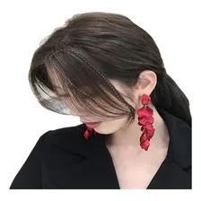 Franja Aplique Tic Tac IdĂȘntico Cabelo Humano Fibra Premium Cor Marrom Foto mini 3