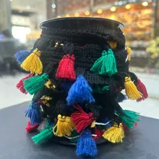 Franja Franja Com Tassel Ápice - Preto - 1m X 4.5cm Foto mini 2