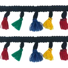 Franja Franja Com Tassel Ápice - Preto - 1m X 4.5cm Foto mini 1