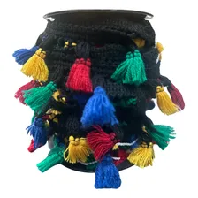 Franja Franja Com Tassel Ápice - Preto - 1m X 4.5cm Foto mini 3