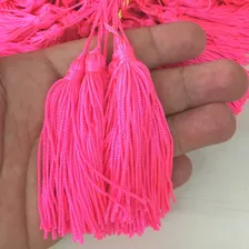 Franja Seda Tassel Cor Rosa Choque Pacote 50 Unidades Foto mini 1