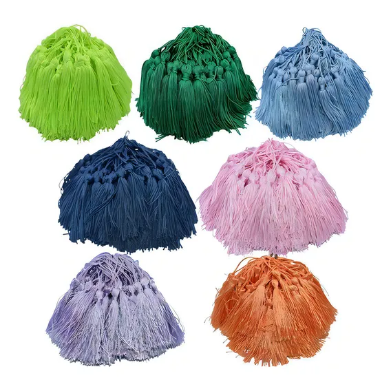 Franjas De Seda Tassel 5 Pacote Com 50 Unidades Cada Cor Rosa Foto 1