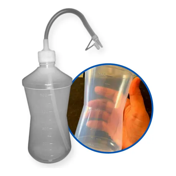 Frasco Almotolia Plástico Bico Curvo Bisnaga 500ml F Foto 1