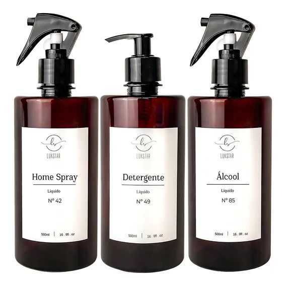 Frasco Ambar Organizador Minimalista Decorativo Refil Pump Foto 1