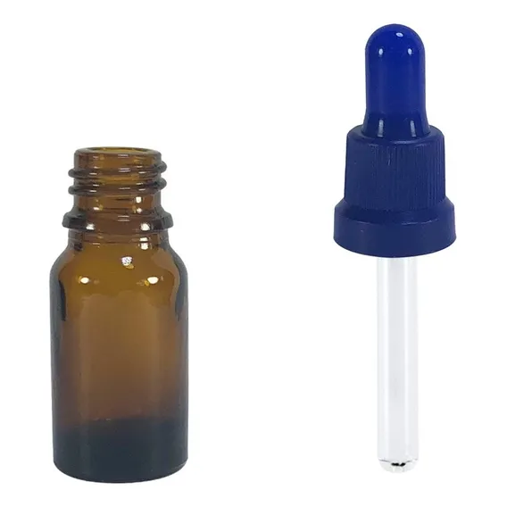 Frasco Conta Gotas De Vidro 10ml (100 Unidades) Cor Azul Foto 1