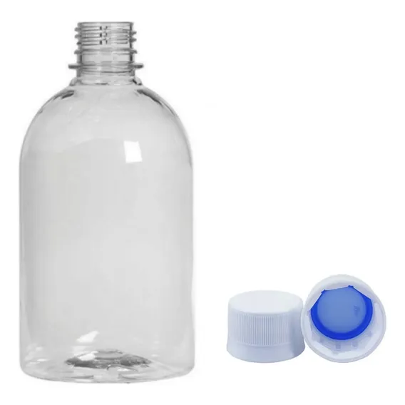 Frasco Plástico Pet Transparente 500ml Com Tampa Lacre Inkcor 28mm C/ Vedante Kit 40 Unid. Garrafa Cristal Indicada Cosmético Shampoo Perfume Lembrancinha Creme Sabonete Condicionador Amostra Viagem Foto 1