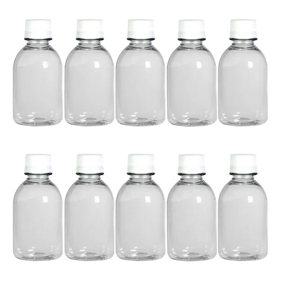Frasco Plástico Pet Transparente Garrafinha 100ml C/ Tampa Lacre 24mm C/ Vedante Inkcor Kit 200 Unidades Indicado Cosmético Shampoo Perfume Lembrancinha Creme Sabonete Condicionador Amostra Gel Viagem Foto 1