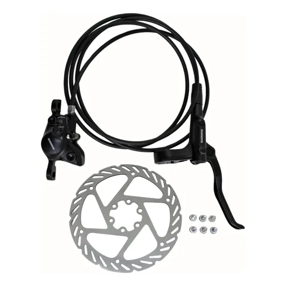 Freio A Disco Hidraulico Traseiro Shimano Mt200 Com Disco Cor Preto Foto 1
