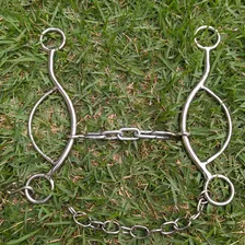 Freio Bridão Levantador Inox Embocadura Cavalo Mula Burro Foto mini 2