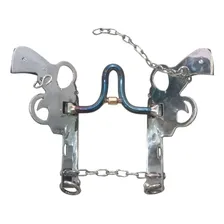 Freio Revolver Cearense Inox De Cavalo Com Bocal De Ferro Foto mini 3