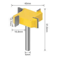 Fresa 40mm Para Desbaste Madeira 4 Cortes 1/2 - Haste 6mm - Belmad® Foto mini 3