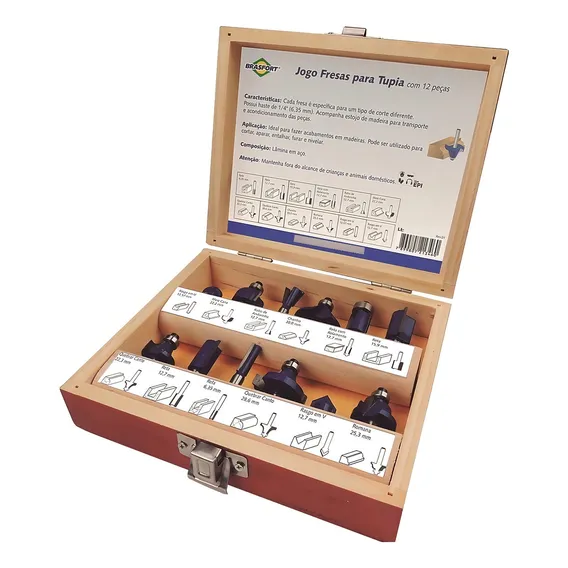 Fresa P/tupia Brasfort Kit Com 12 Pecas 7894 Foto 1