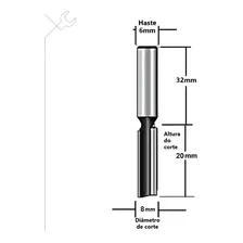 Fresa Para Tupia 8mm 2 Lâminas Corte Com Haste 6mm Makita Foto mini 3