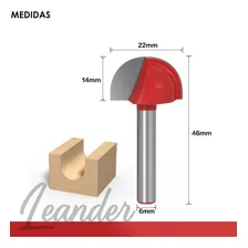Fresa Redonda 22mm Tipo Ball Nose Para Router Cnc Madeira Foto mini  3