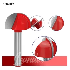 Fresa Redonda Haste 22mm Meia Cana Para Tupia Ou Cnc Madeira Foto mini 2
