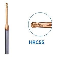 Fresa Topo Esférico 2mm 2 Cortes 55hrc Metal Duro Cob. Tialn Foto mini  2