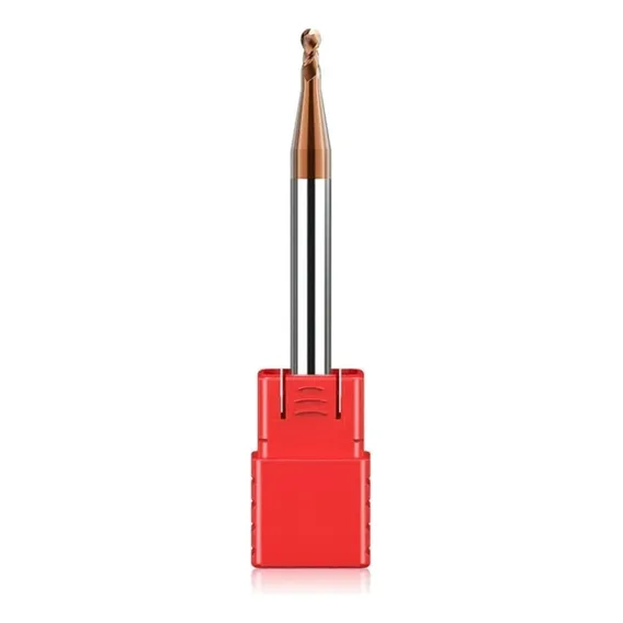 Fresa Topo Esférico 2mm 2 Cortes 55hrc Metal Duro Cob. Tialn Foto 1