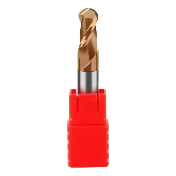 Fresa Topo Esférico 8mm 2 Cortes Hrc55 Metal Duro Cob. Tialn Foto 1