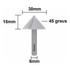 Fresa V Bit 90 Graus 30mm Hate 6mm Radix Foto mini 1