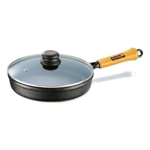 Frigideira Alta 1,2 Litros Tampa Vidro 22 Cm Panela Mineira Foto 1