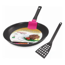 Frigideira AlumĂnio Antiaderente Preta 28cm + Espátula Foto mini 1