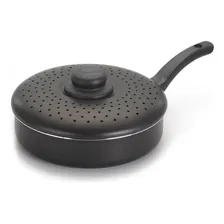 Frigideira Antiaderente Para Fritura Com Tampa Nacional N°24 Foto mini  2