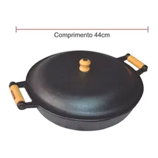 Frigideira Ferro Fundido Alça Madeira Tampa De Ferro 4 Litro Foto mini 1