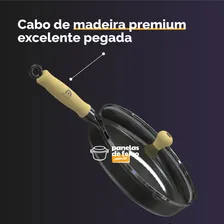 Frigideira Ferro Fundido Com Tampa Vidro Cabo Madeira 26cm Foto mini 4