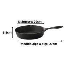 Frigideira Ferro Fundido Líder Com Tampa De Ferro 20 Cm Foto mini  2