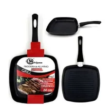 Frigideira Grill 24cm Frigideira AlumÃnio Fundido Cor Preto Foto mini 2