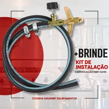 Fritadeira A GĂĄs 7 L Inox Fritador Pasteleiro Cavalete Comercial Tacho NÂș16 Esmaltado Para Frituras Em Geral Pastel Batata Frita Salgados Marca Cozinha Gourmet Foto mini 2