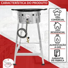 Fritadeira A GĂĄs 7 L Inox Fritador Pasteleiro Cavalete Comercial Tacho NÂș16 Esmaltado Para Frituras Em Geral Pastel Batata Frita Salgados Marca Cozinha Gourmet Foto mini 4