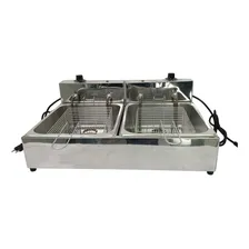 Fritadeira Elétrica 2 Cubas 5 Litros Industrial Inox 220V Foto mini 3